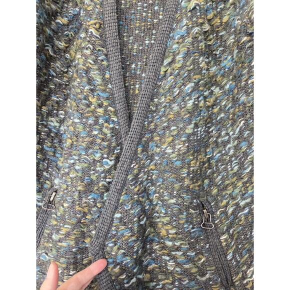 Moth Anthropologie Keavey Wool Mohair Blend Blue Chunky Cardigan Sweater, Small - Picture 9 of 15